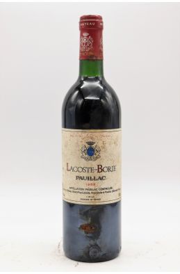 Lacoste Borie 1989 - PROMO -10% !