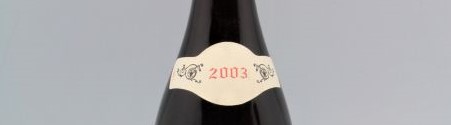 the picture shows a bottle of the 2003 vintage
